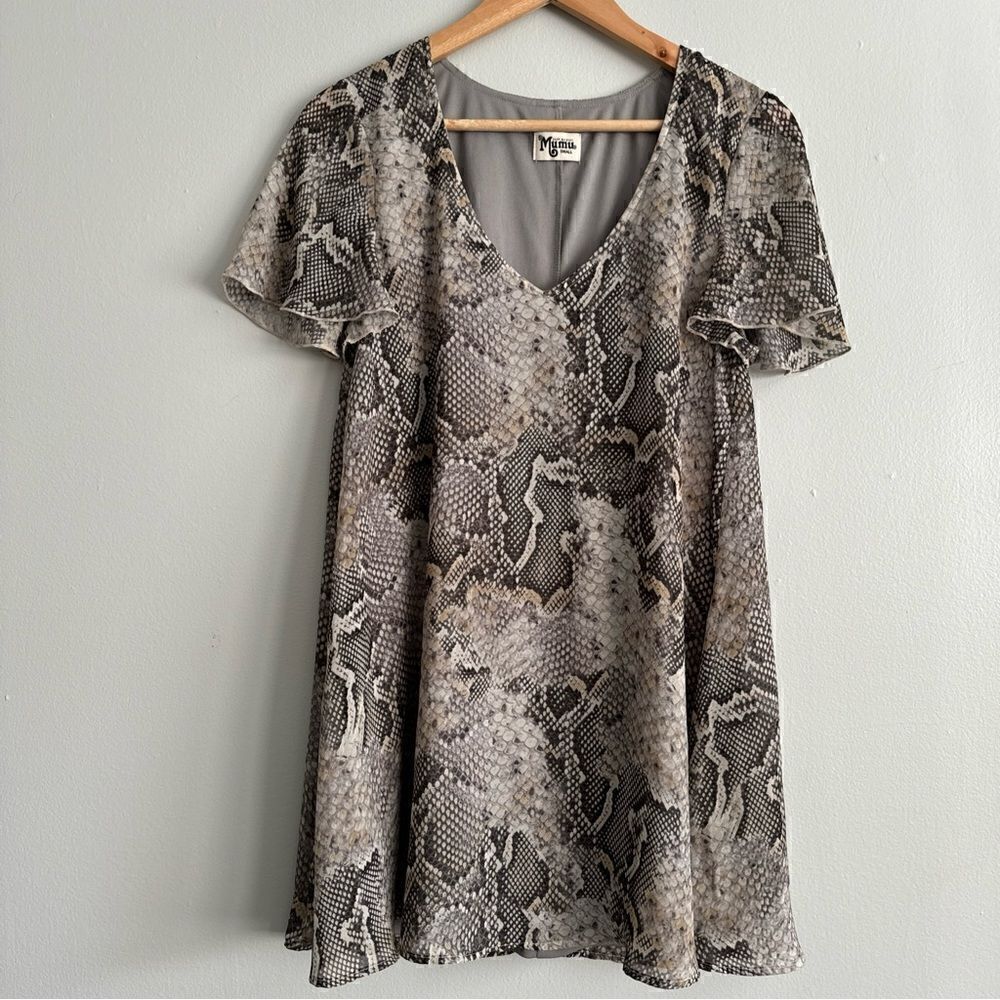Show Me Your MuMu Dress Womens Small Snakeskin Print